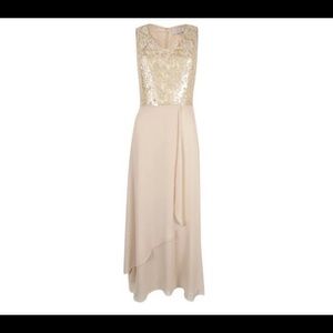 Tahari Arthur Levine champagne dress